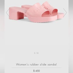GUCCI PINK RUBBER SLIDES